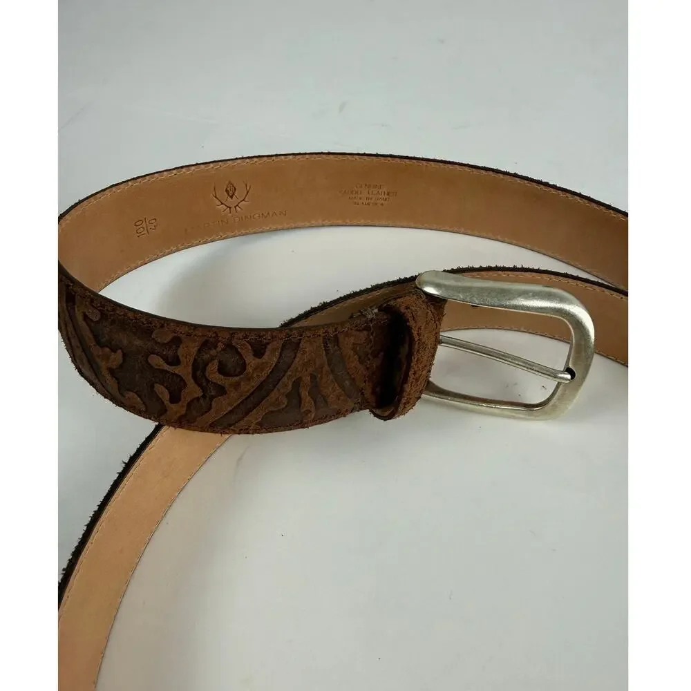 Stylish Martin Dingman Men's Brown Saddle Leather Belt - Size 100/40